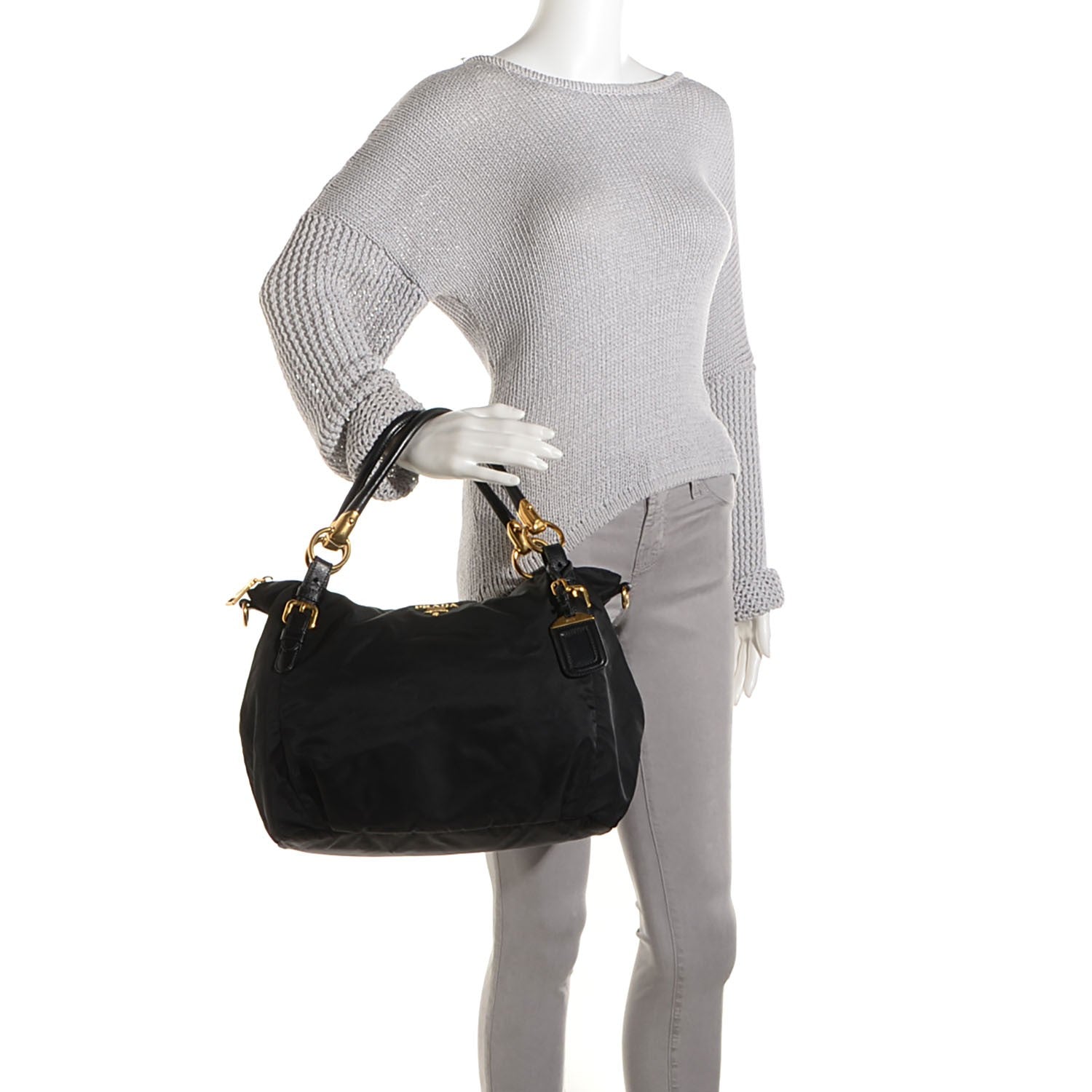 Prada Tessuto Nylon Shoulder Bag Nero Black 2 of 11