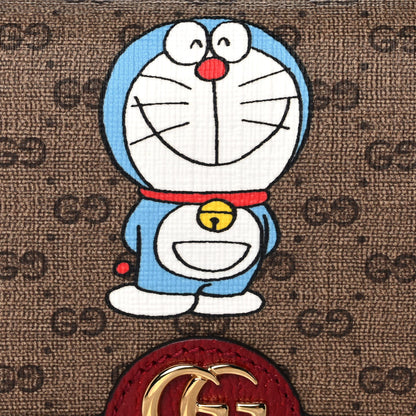Gucci X DORAEMON Mini Vintage GG Supreme Monogram Card Case Wallet Beige Cherry Red 9 of 10
