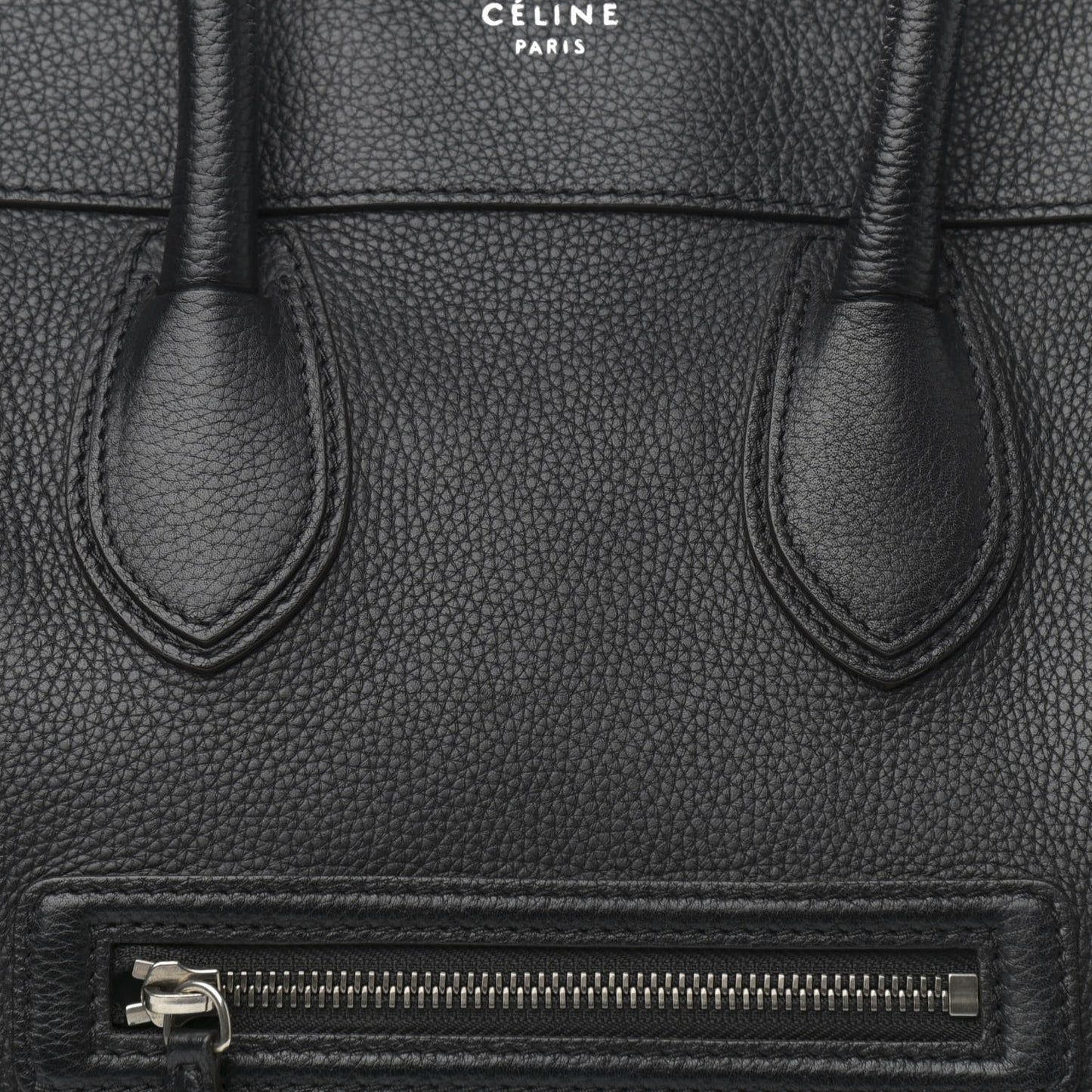 Drummed Calfskin Mini Luggage Black