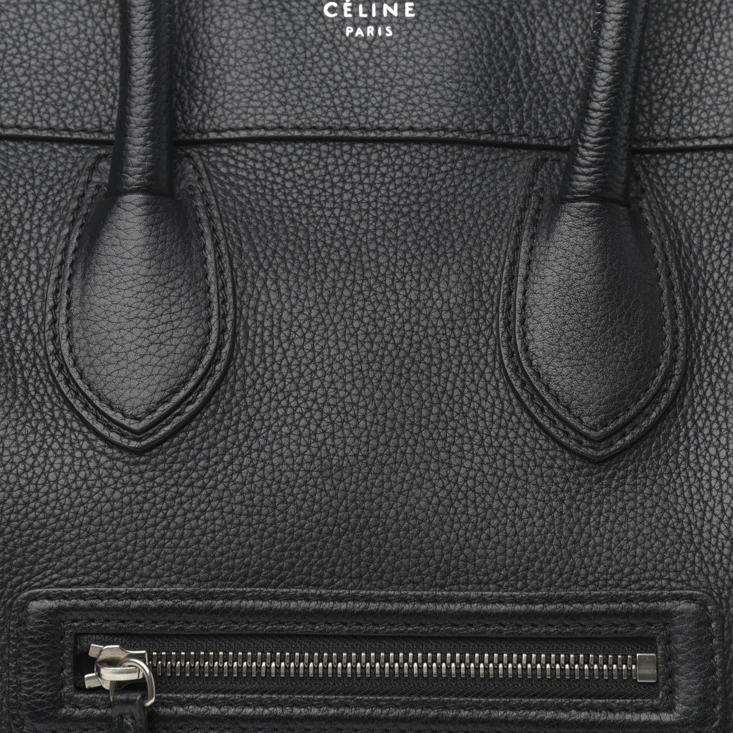 Celine Drummed Calfskin Mini Luggage Black 8 of 14