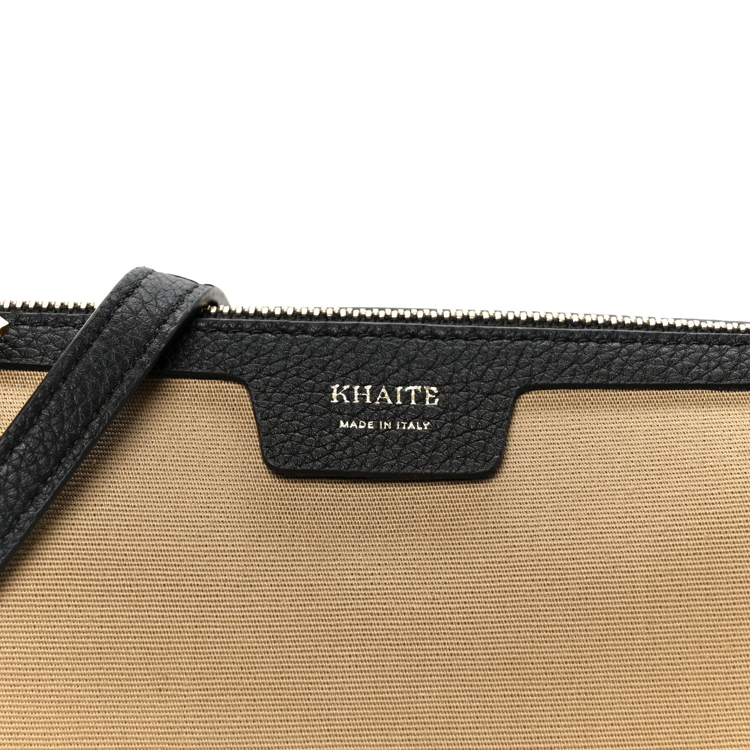 Khaite Canvas Calfskin Medium Lina Crossbody Bag Black Honey 6 of 9