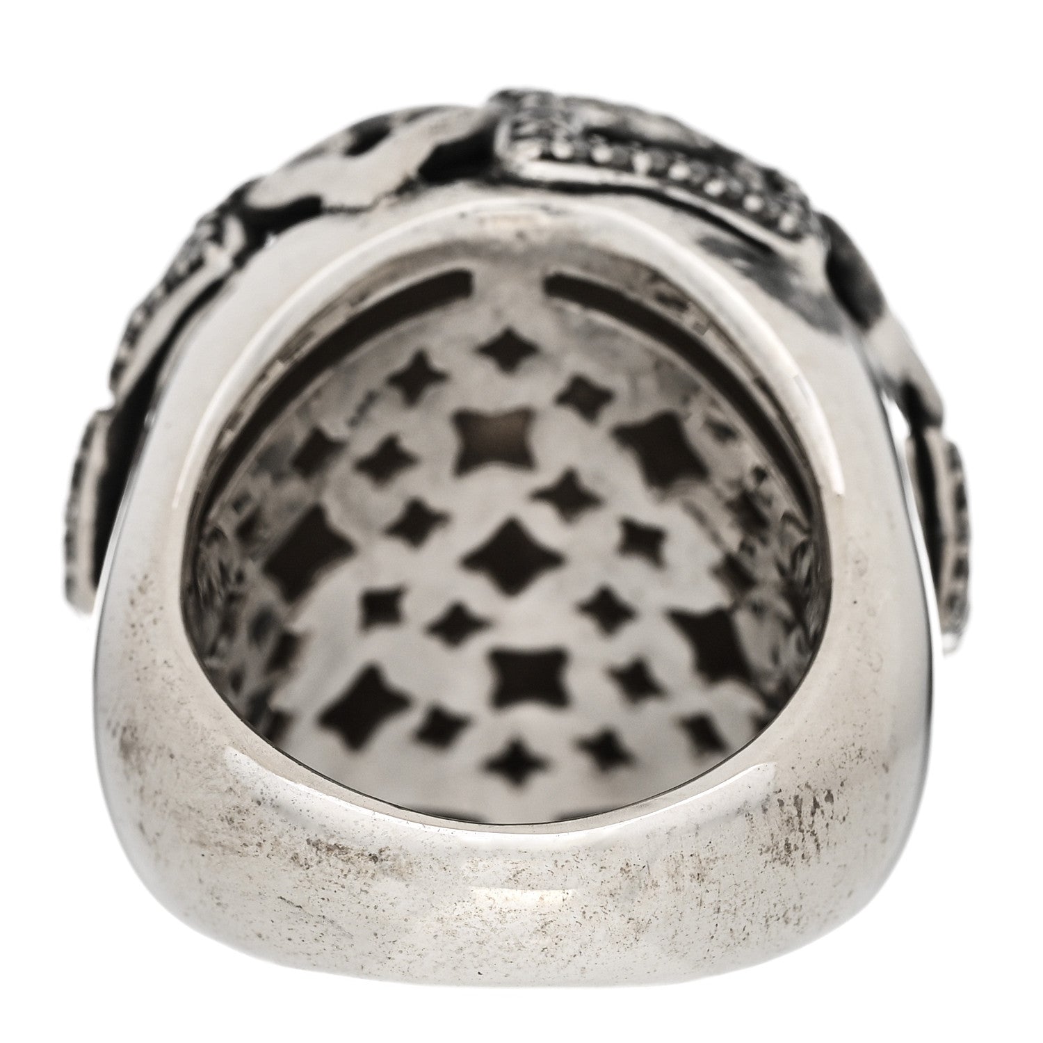 David Yurman Sterling Silver Diamond Quatrefoil Dome Ring 51 5.75 4 of 6