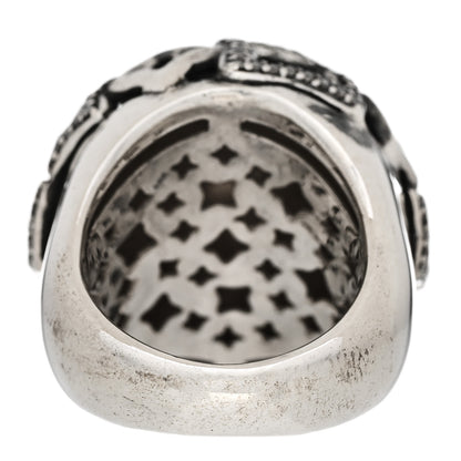 David Yurman Sterling Silver Diamond Quatrefoil Dome Ring 51 5.75 4 of 6