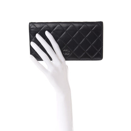 Chanel Lambskin Quilted Yen Wallet Black 2 of 8