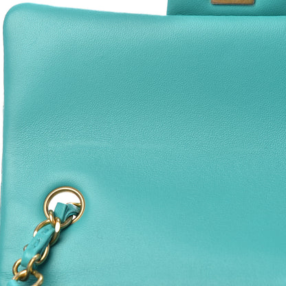 Chanel Lambskin Quilted Mini Rectangular Flap Turquoise 9 of 12