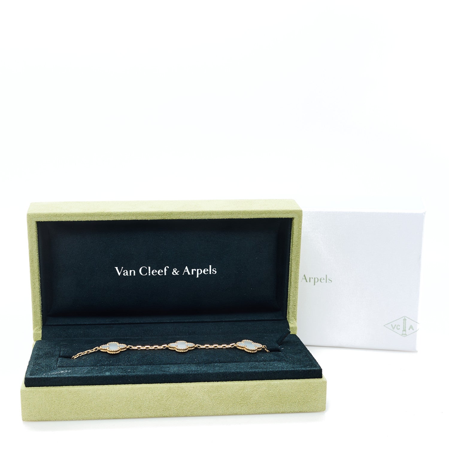 Van Cleef & Arpels 18K Yellow Gold Mother of Pearl 5 Motifs Vintage Alhambra Bracelet 5 of 5