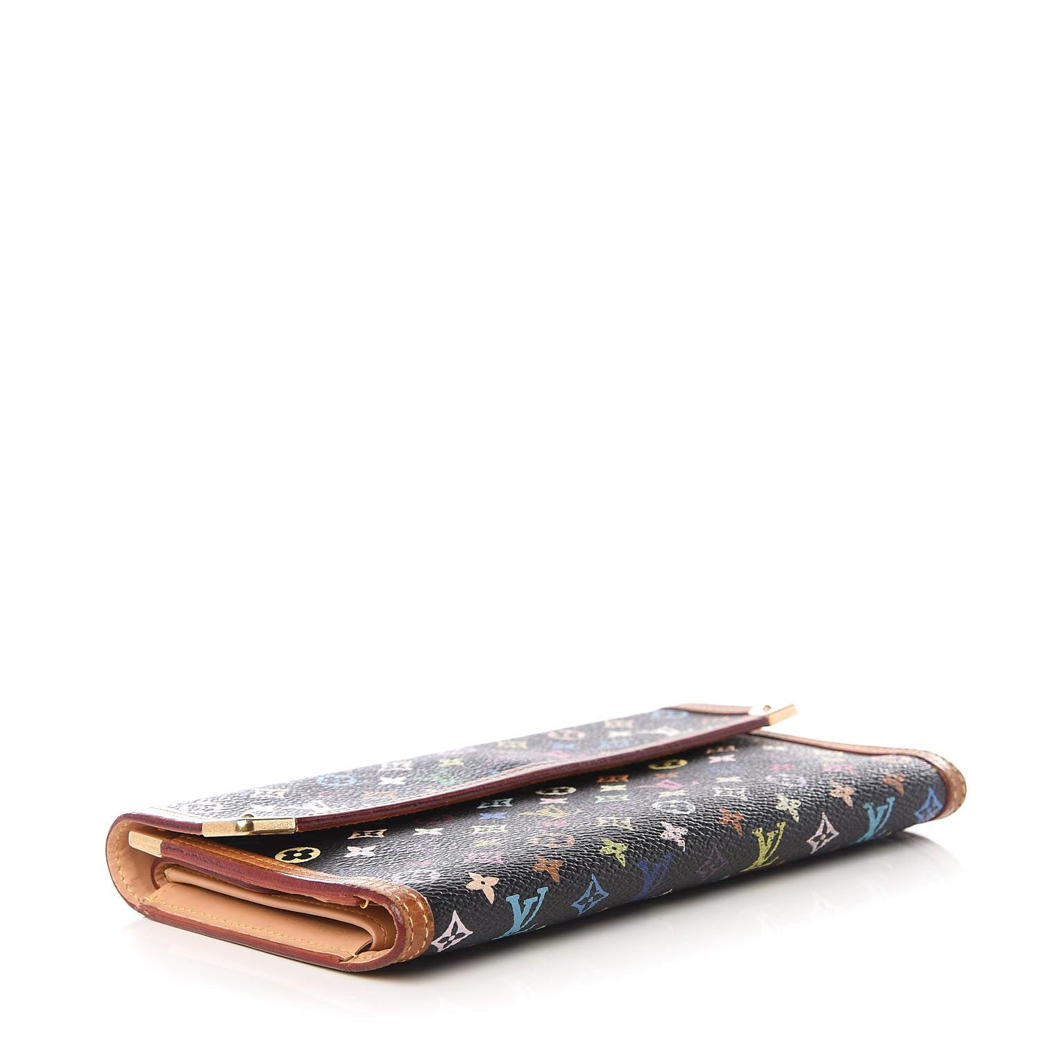 Louis Vuitton Monogram Multicolor Porte Tresor International Wallet Black 3 of 8