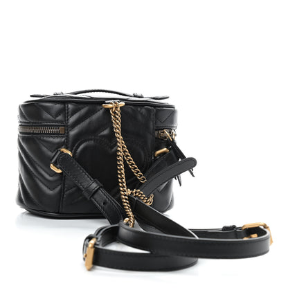 Gucci Calfskin Matelasse Mini GG Marmont Round Backpack Black 2 of 8
