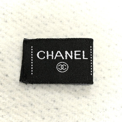 Chanel Cashmere CC Fringe Stole Black White 3 of 3