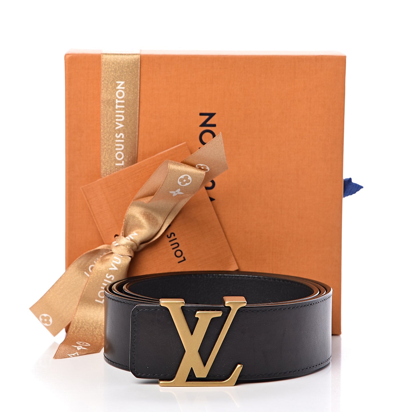 Calfskin 40mm LV Initiales Montaigne Belt 95 38 Black