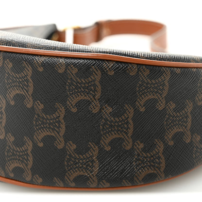 Celine Triomphe Canvas Calfskin Ava Shoulder Bag Tan 9 of 9
