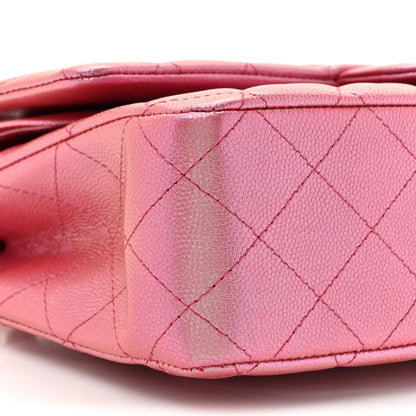 Chanel Iridescent Caviar Quilted Medium Double Flap Pink 10 of 11