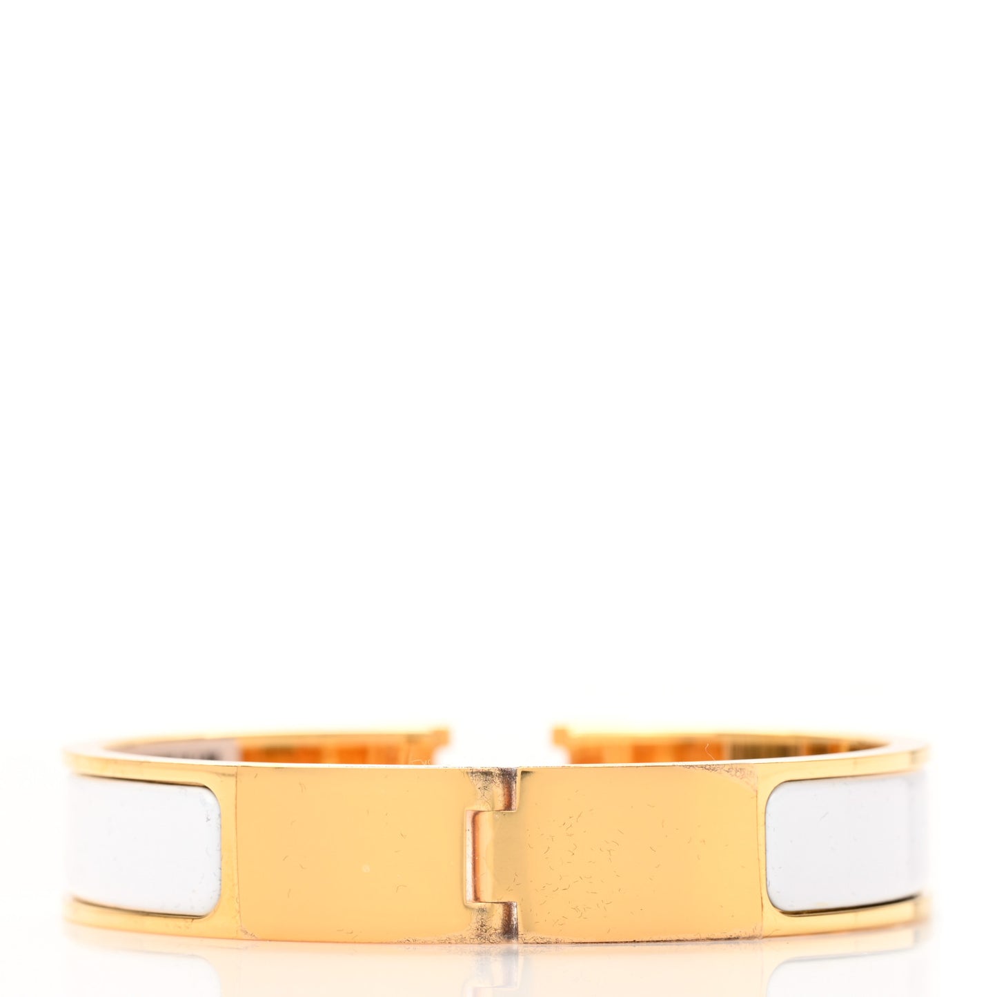 Enamel Narrow Clic Clac H Bracelet PM White