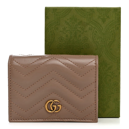 Gucci Calfskin Matelasse GG Marmont Card Case Wallet Porcelain Rose Porcelain Rose 8 of 8