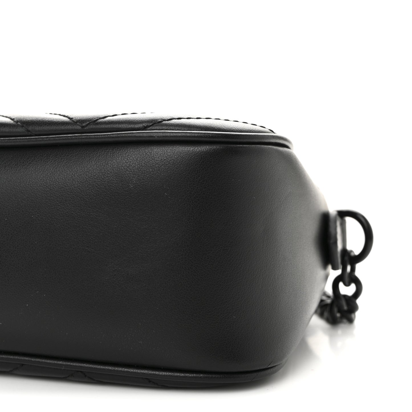 Calfskin Matelasse Monochrome Small GG Marmont Chain Shoulder Bag Black