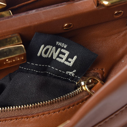 Fendi Nappa Mini Peekaboo Iconic Satchel Corteccia 8 of 10