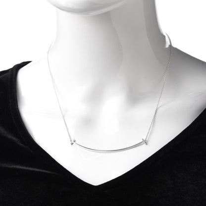 Tiffany Sterling Silver Large T Smile Pendant Necklace 2 of 6