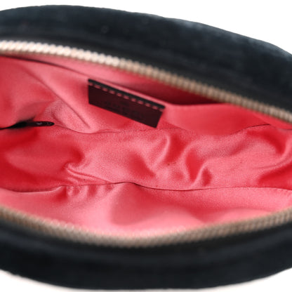 Gucci Velvet Matelasse Marquise Crystals GG Marmont Belt Bag 95 38 Black 5 of 10