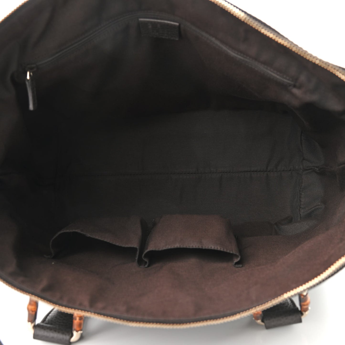 Calfskin Bamboo Top Handle Tote Dark Brown