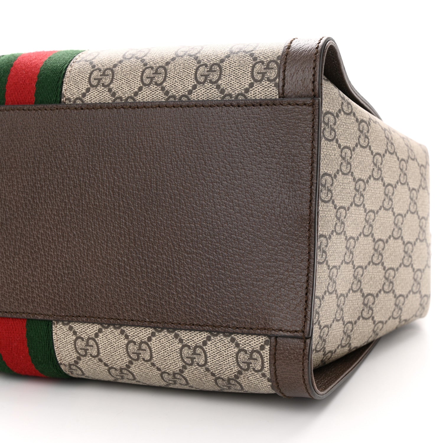 Gucci GG Supreme Monogram Web Medium Ophidia Tote Bag Brown 10 of 11