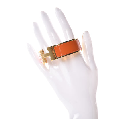 Hermes Enamel Wide Clic Clac H Bracelet GM Orange 2 of 4