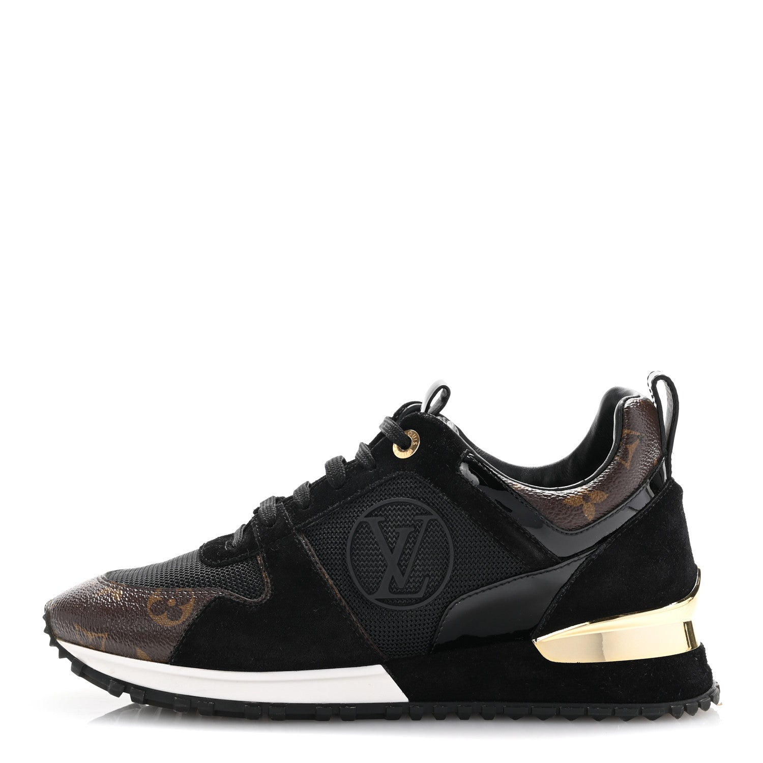 Louis Vuitton Suede Monogram Run Away Sneakers 38 Black 1 of 9
