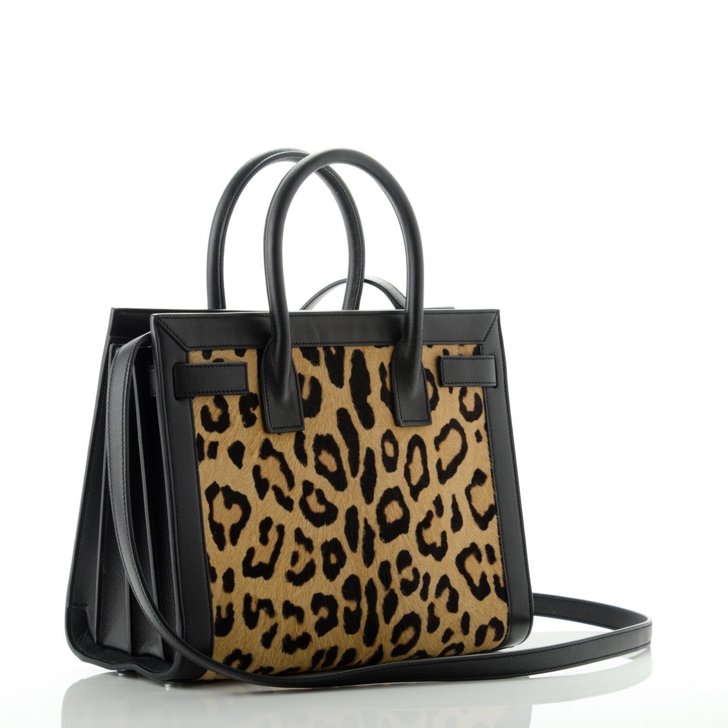 Saint Laurent Pony Hair Leopard Print Baby Sac De Jour Black 3 of 6
