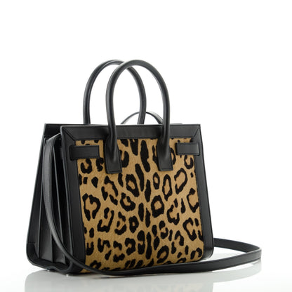 Saint Laurent Pony Hair Leopard Print Baby Sac De Jour Black 3 of 6