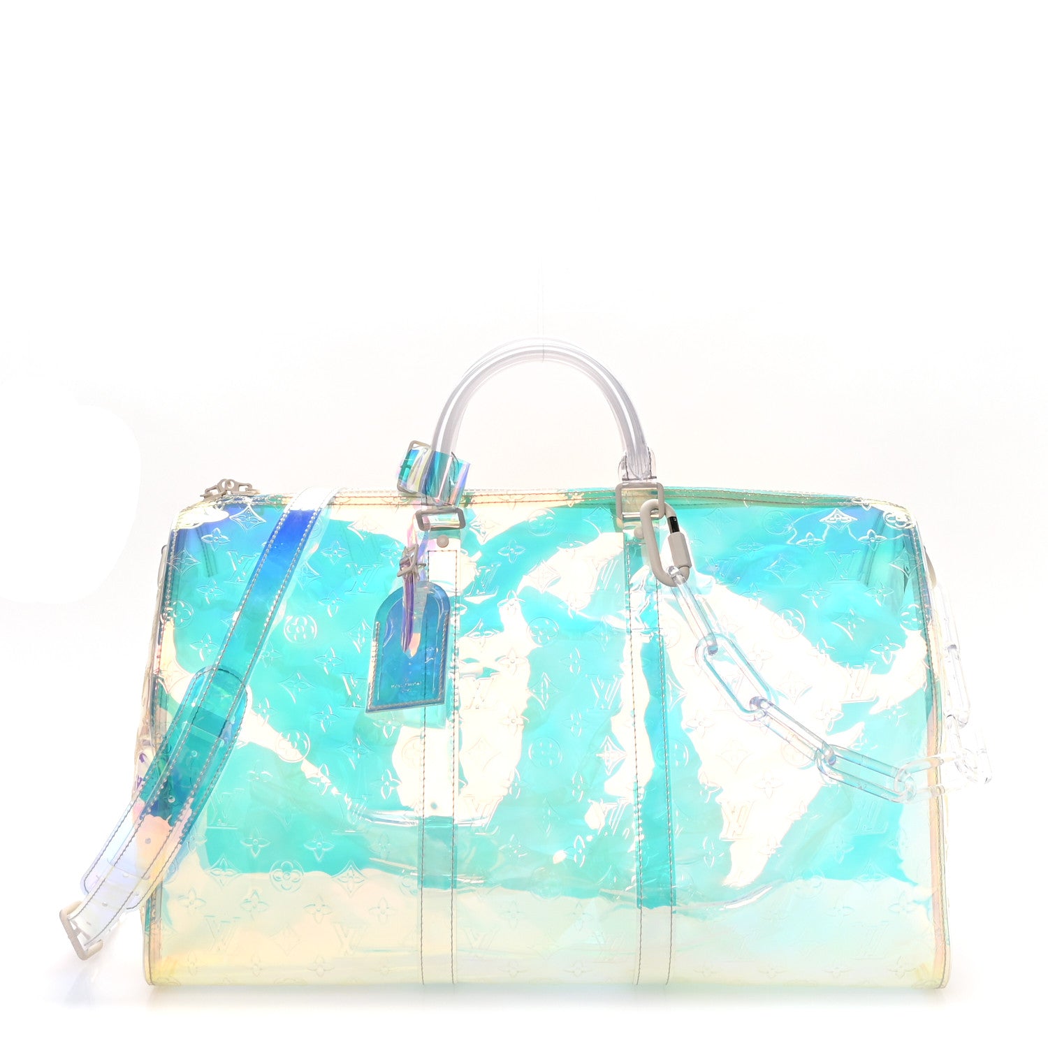 Louis Vuitton PVC Monogram Keepall Bandouliere 50 Iridescent Prism 1 of 9