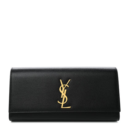 Saint Laurent Grain De Poudre Monogram Cassandre Clutch Black 1 of 8