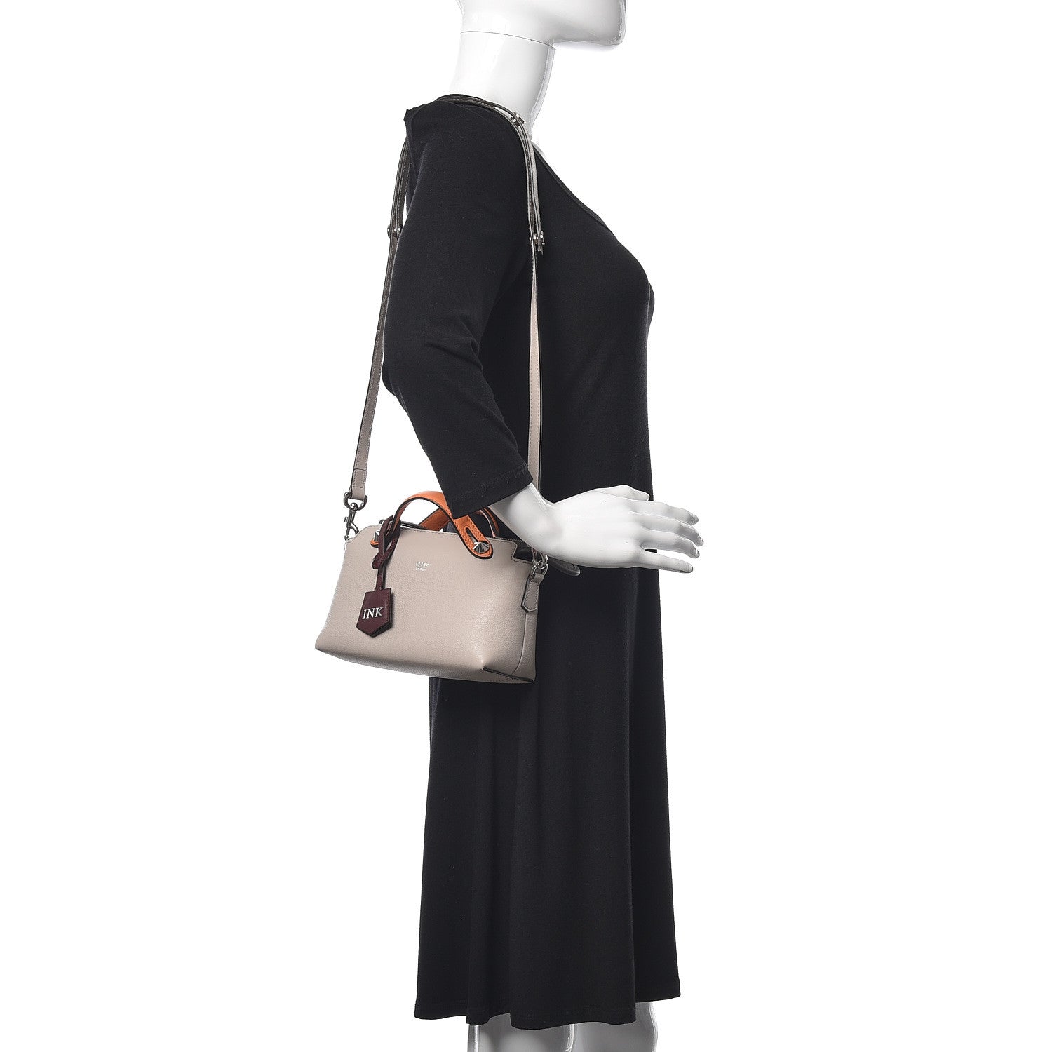 Fendi Vitello Dolce 4 Color Mini By The Way Boston Bag Grigio Polvere Arancio Multicolor 2 of 13