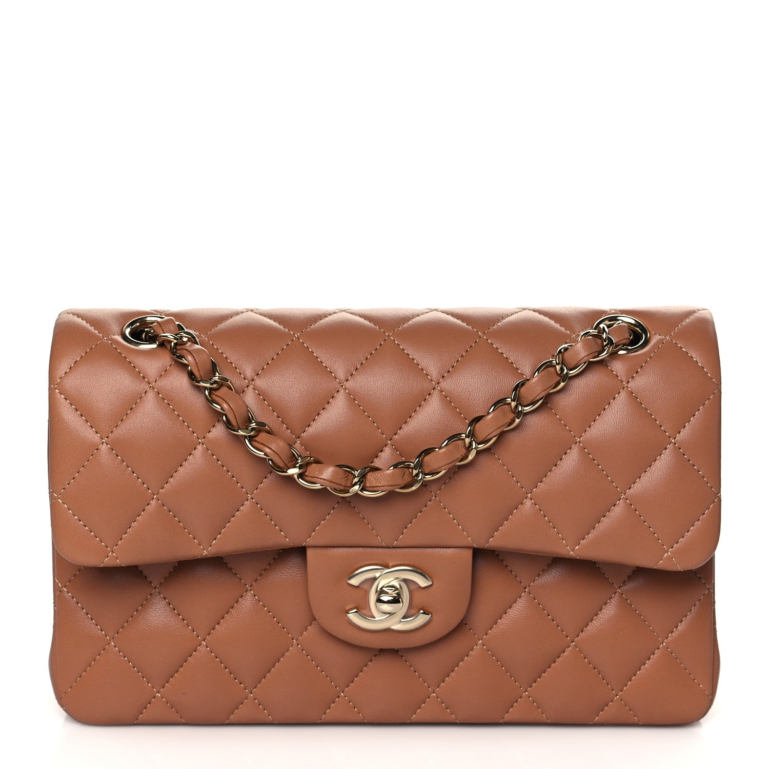 Chanel Lambskin Quilted Small Double Flap Brown 2 of 11