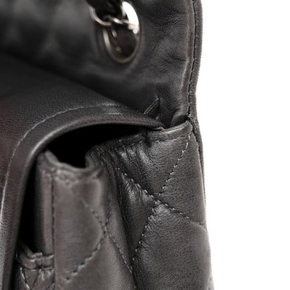 Chanel Lambskin Quilted Medium Double Flap Dark Grey 16 of 16