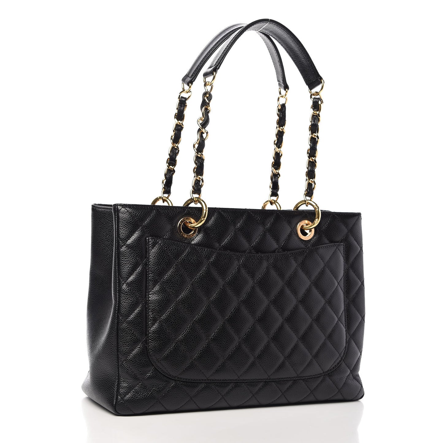 Caviar Quilted Grand Shopping Tote GST Black