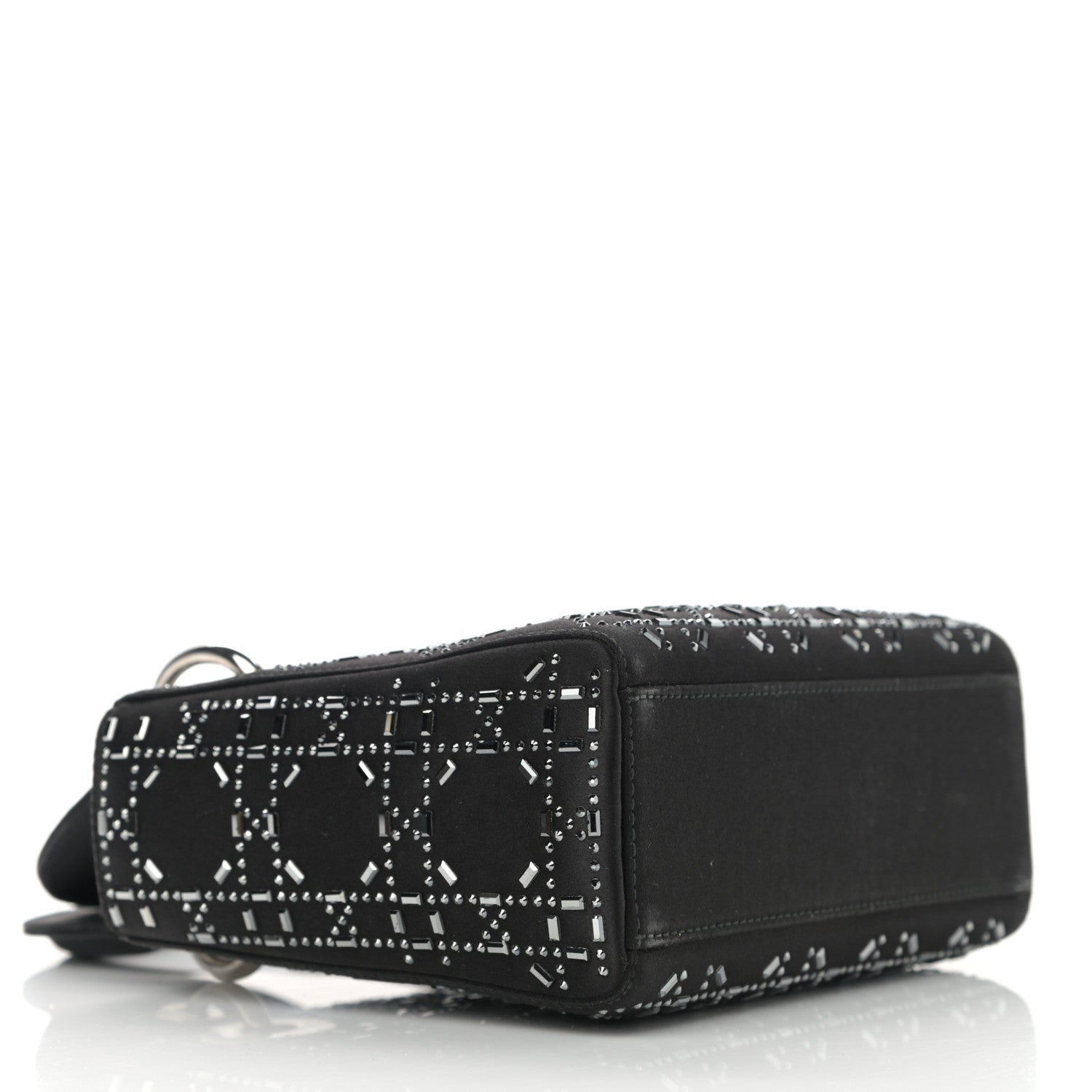 Christian Dior Satin Crystal Cannage Mini Lady Dior Black 3 of 9