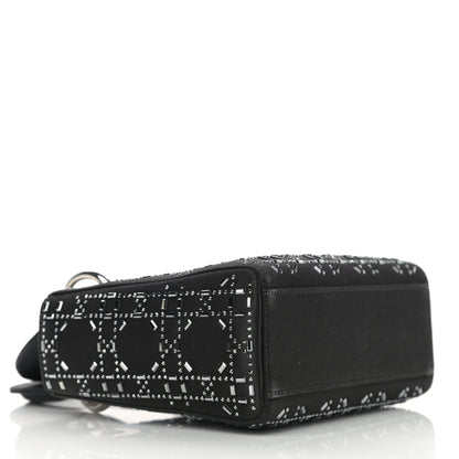 Christian Dior Satin Crystal Cannage Mini Lady Dior Black 3 of 9
