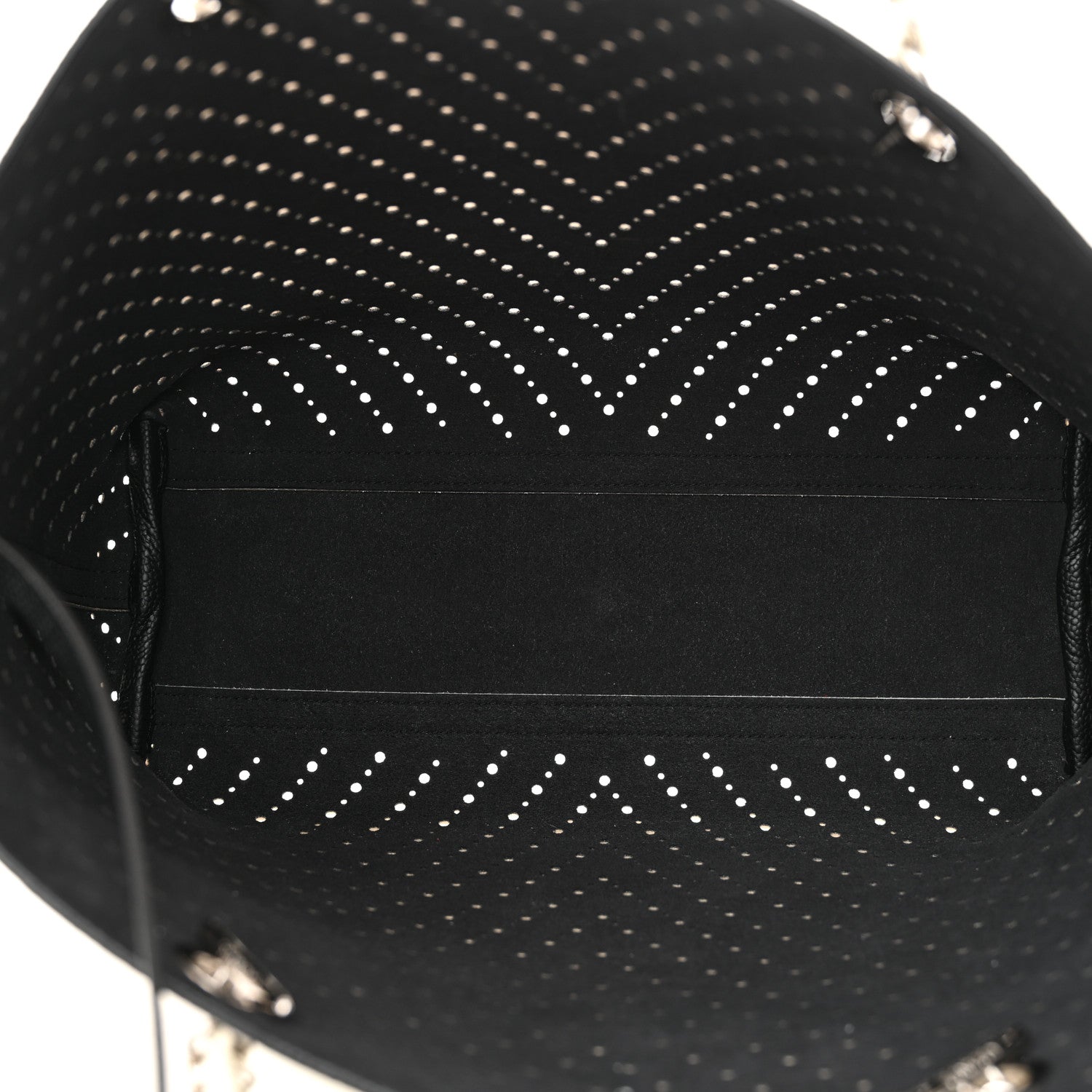 Chanel Perforated Grained Calfskin Large Shopping Tote White 6 of 12