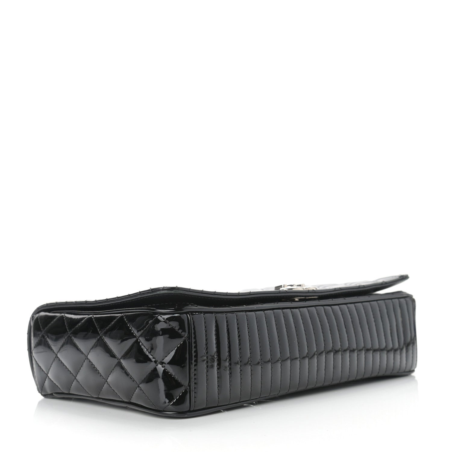 Chanel Patent Diagonal Quilted Flap Black 4 of 14