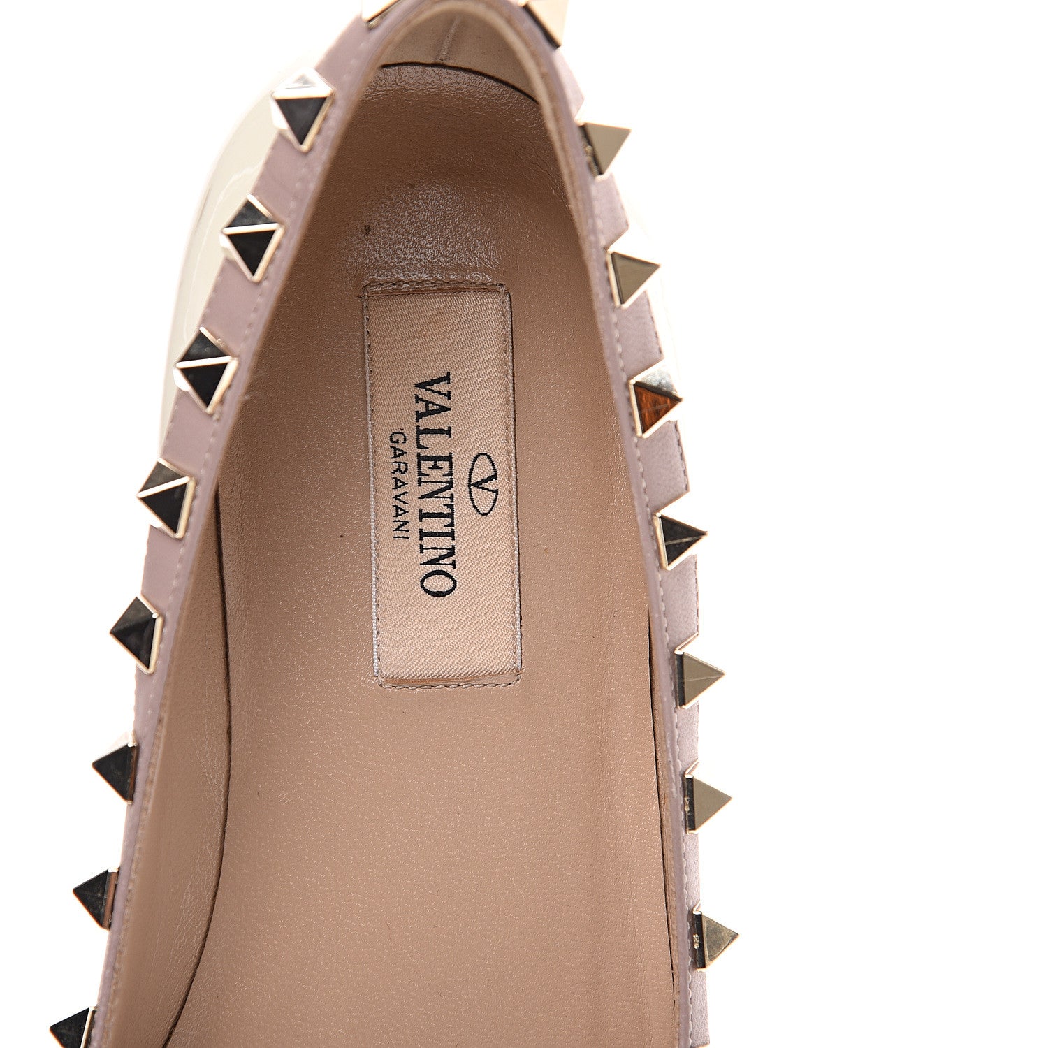 Valentino Garavani Patent Rockstud Ballerina Flats 35.5 Ivory Poudre 6 of 11