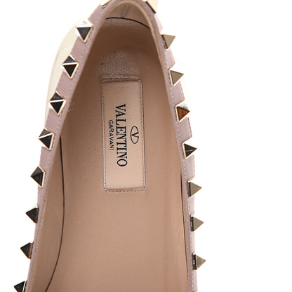Valentino Garavani Patent Rockstud Ballerina Flats 35.5 Ivory Poudre 6 of 11