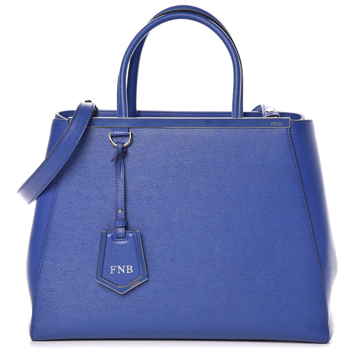Vitello Elite Medium 2Jours Tote Blue Neon