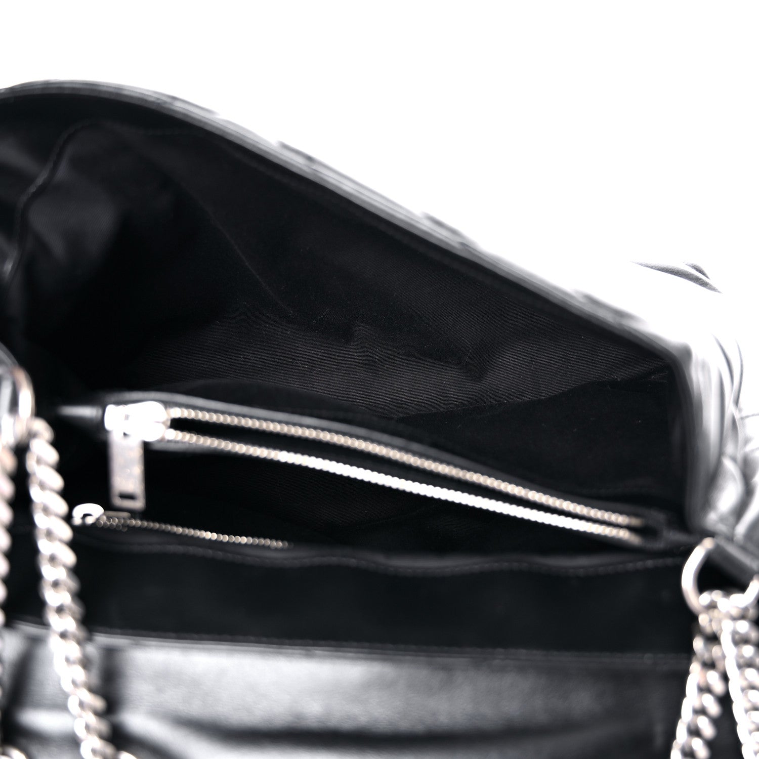 Saint Laurent Calfskin Y Quilted Monogram Medium Loulou Chain Satchel Black 4 of 20