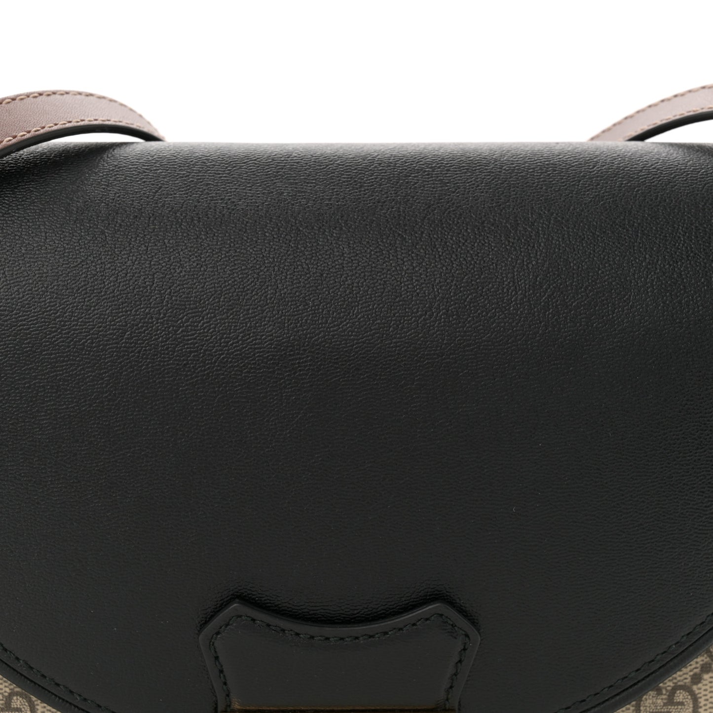 GG Supreme Monogram Calfskin Small Padlock Messenger Shoulder Bag Beige Black Cuir