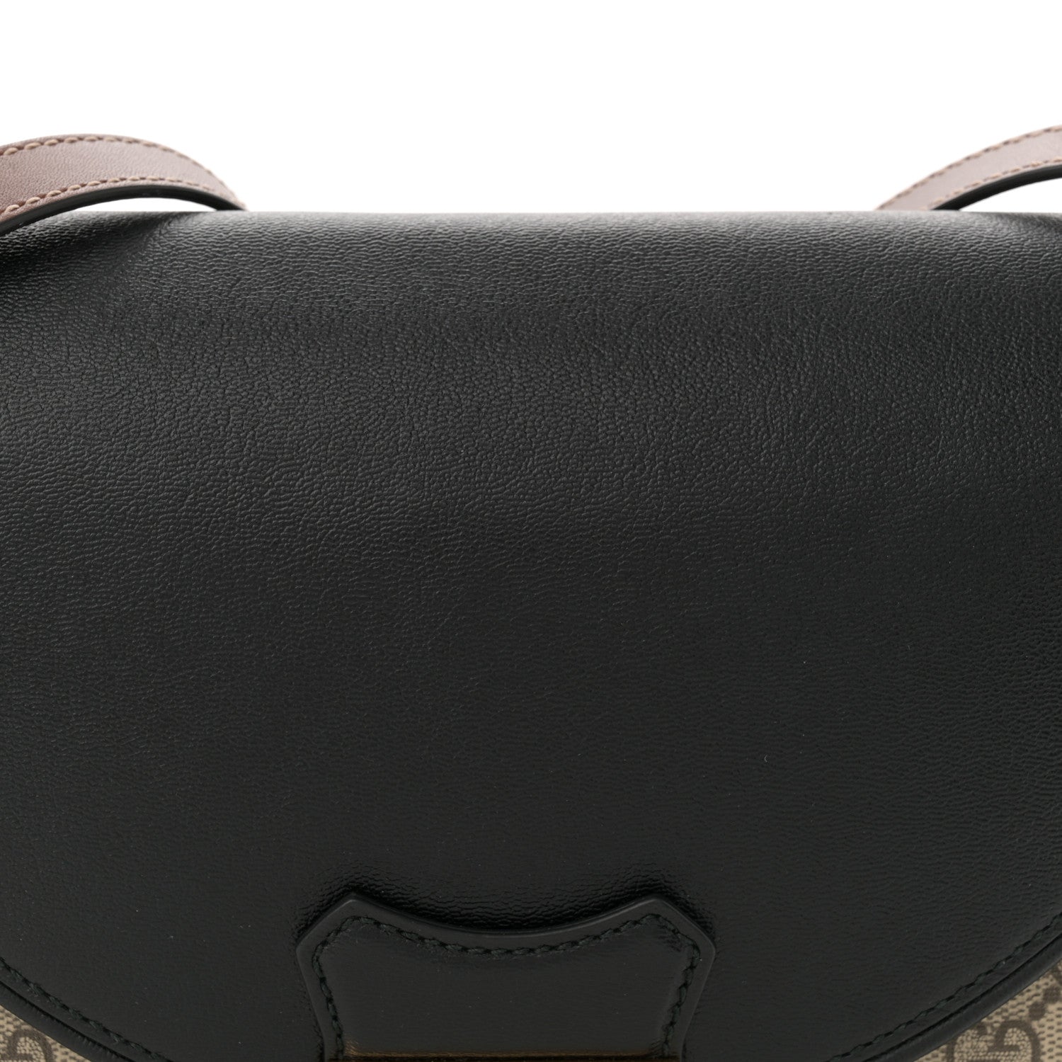 Gucci GG Supreme Monogram Calfskin Small Padlock Messenger Shoulder Bag Beige Black Cuir 8 of 10