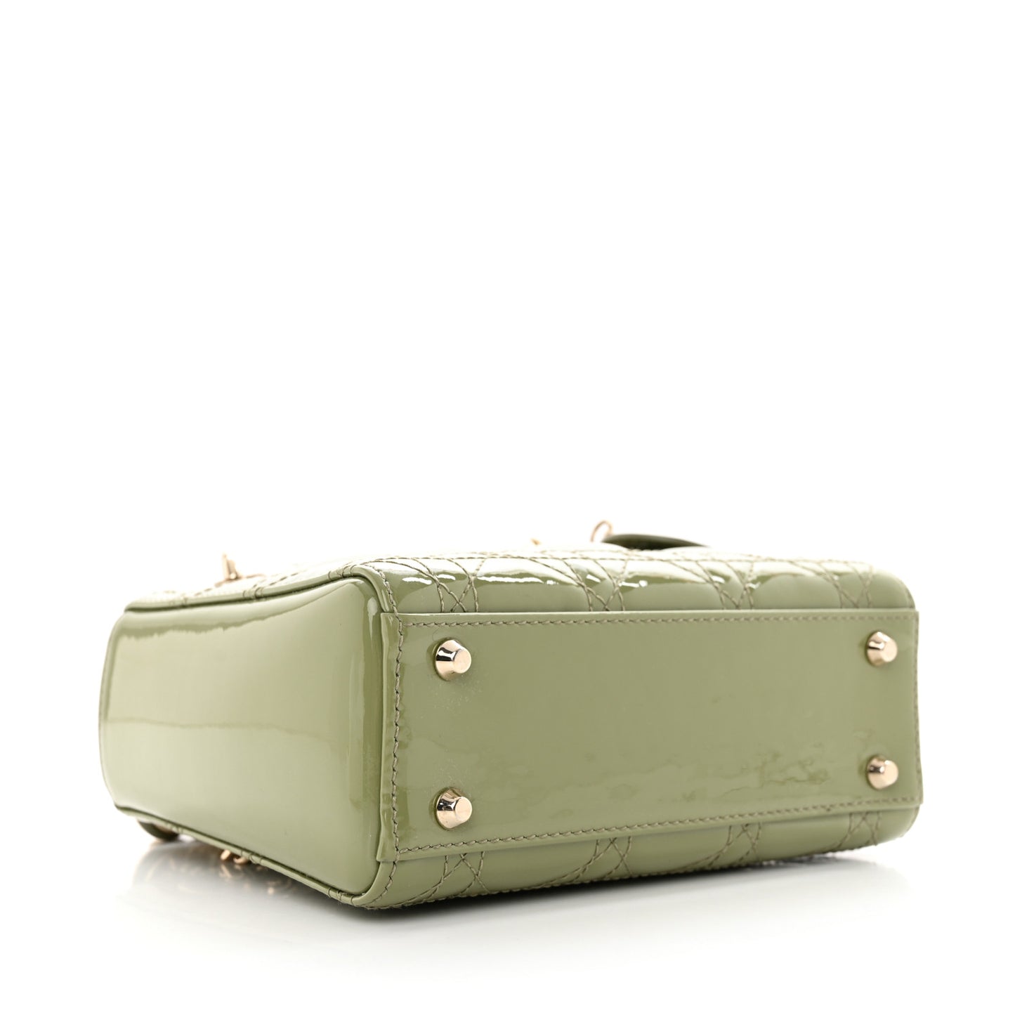 Patent Cannage Mini Lady Dior Dusty Jade