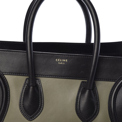 Celine Satin Calfskin Suede Mini Tri-Color Luggage Almond 9 of 13