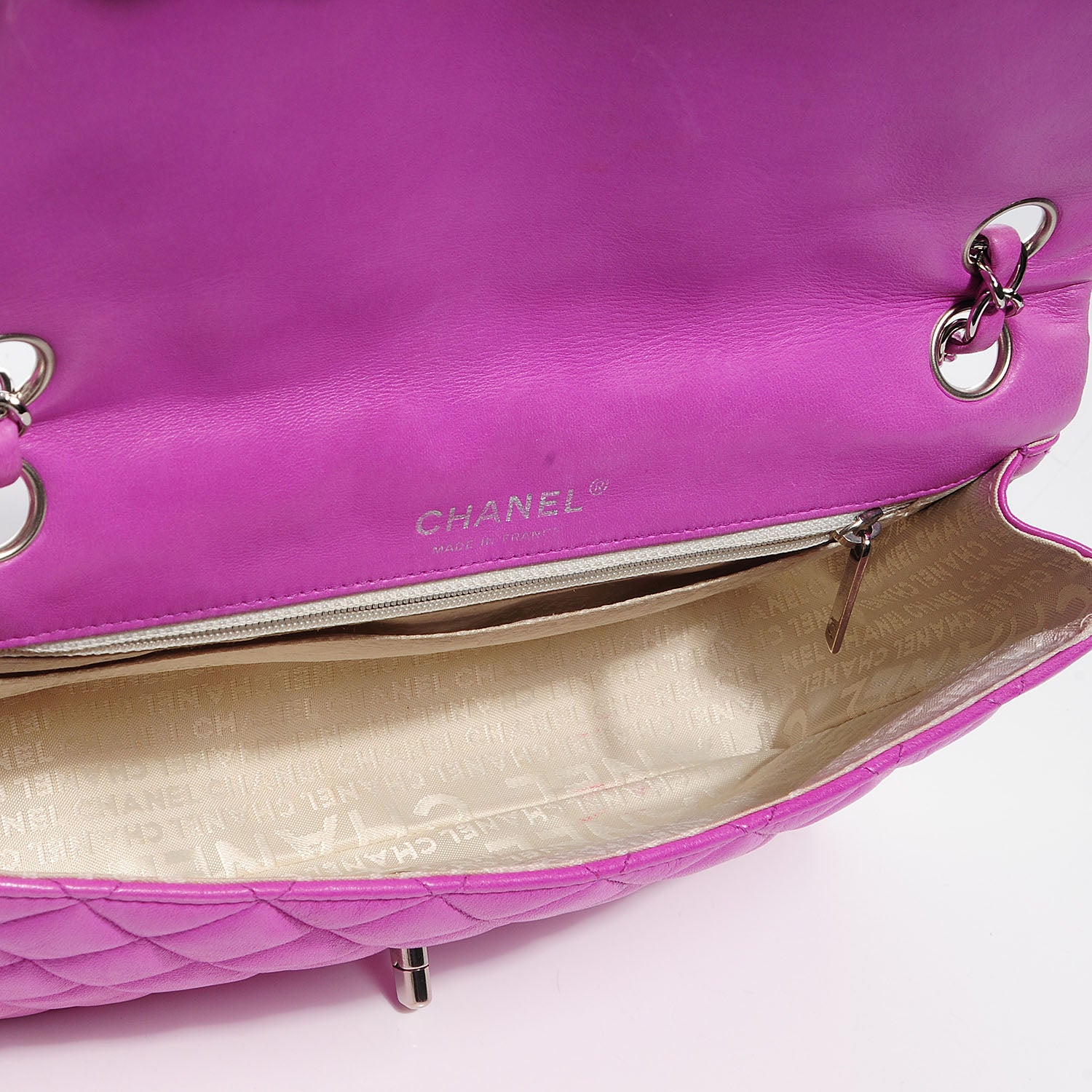 Chanel Lambskin Ladybug Medium Single Flap Fuchsia 7 of 7