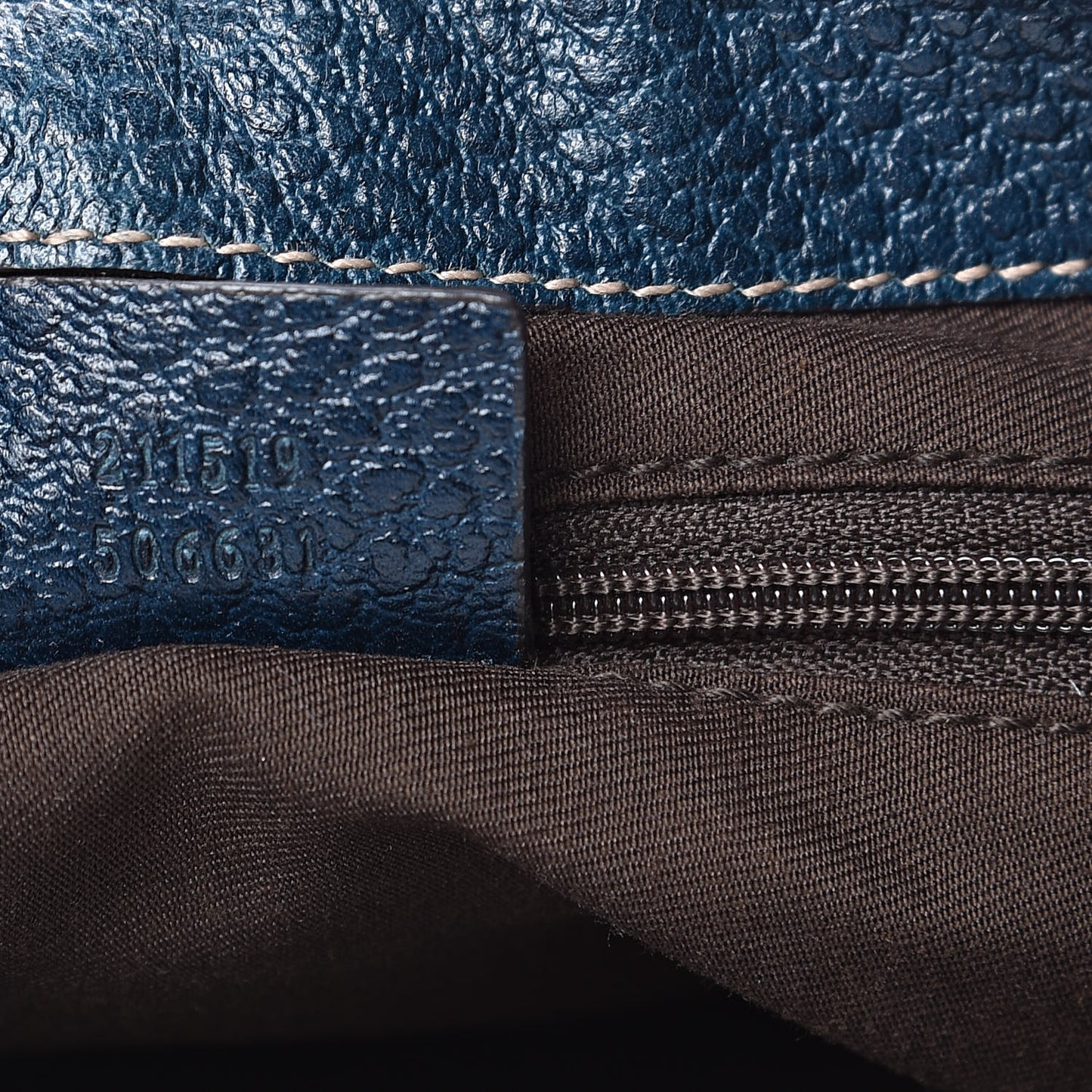 Calfskin Half Moon Bamboo Ring Hobo Blue
