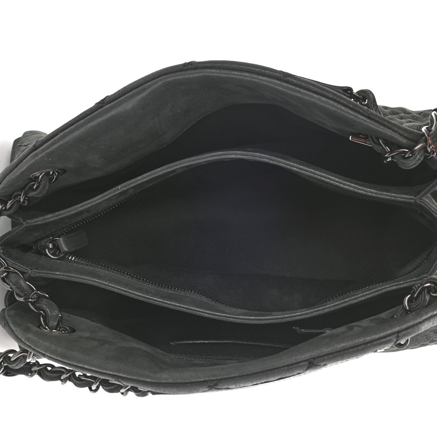 Chanel Iridescent Calfskin Stitched Just Mademoiselle Bowling Bag Black 5 of 11