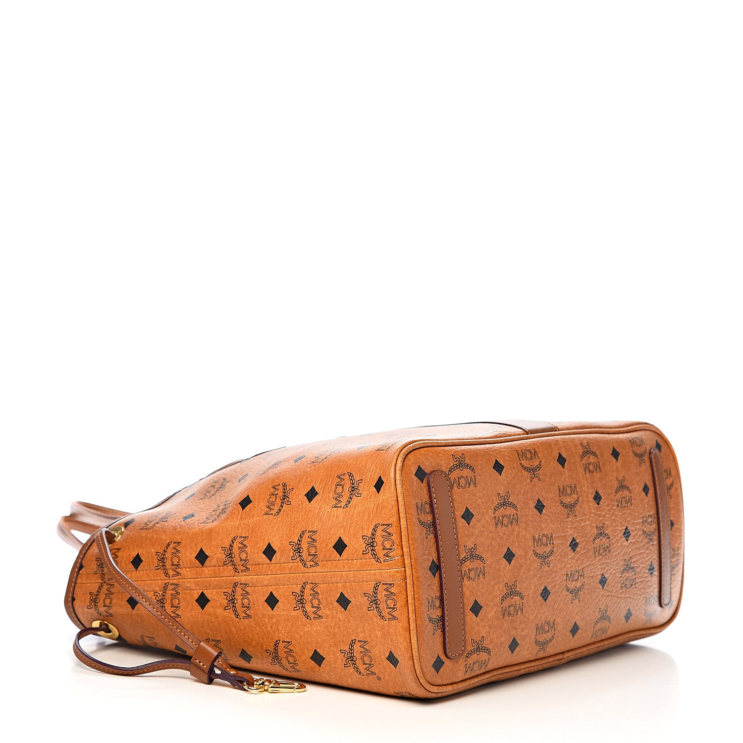 MCM Visetos Medium Liz Reversible Shopper Tote Cognac 5 of 14